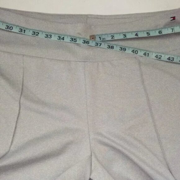 New Tommy Hilfiger Pin Tucked Grey Wide Waist Band Pants Women's Size XL - Picture 5 of 10